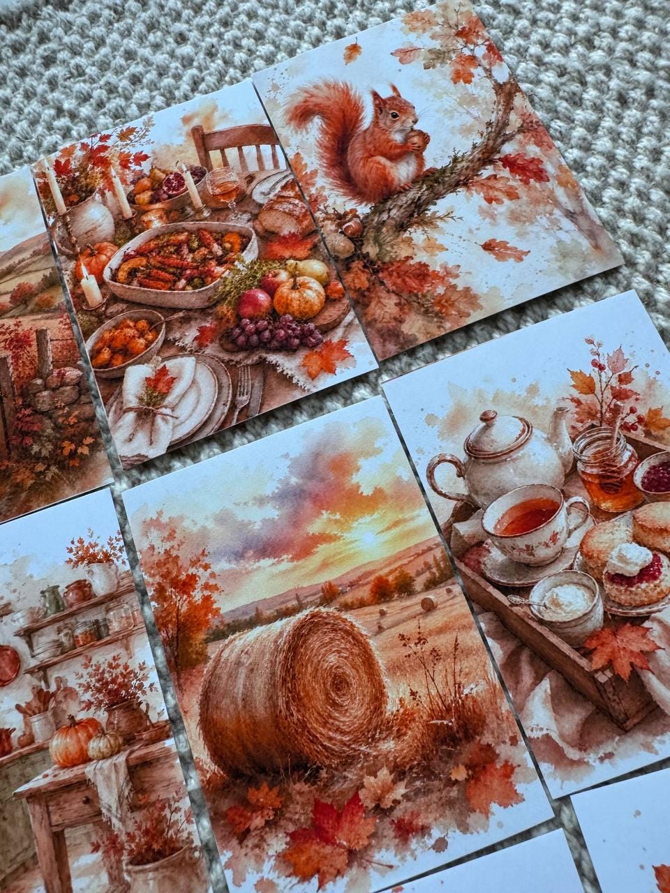 16 Autumn Watercolor Stickers, Cozy Fall Journal Stickers, Cottagecore Scrapbook Stickers, Harvest Planner Stickers UK Set