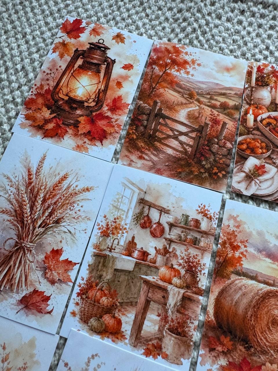 16 Autumn Watercolor Stickers, Cozy Fall Journal Stickers, Cottagecore Scrapbook Stickers, Harvest Planner Stickers UK Set