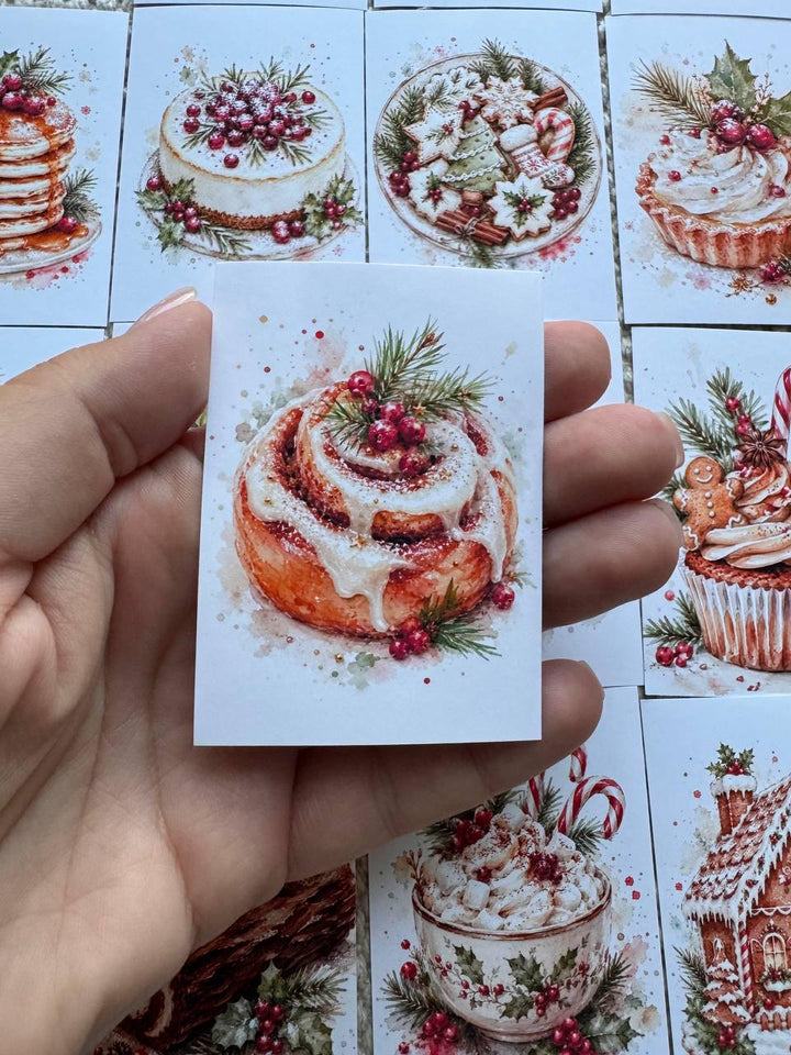 16 Christmas Dessert Stickers, Watercolor Holiday Baking Stickers, Gingerbread Scrapbook Stickers, Cozy Journal Stickers UK