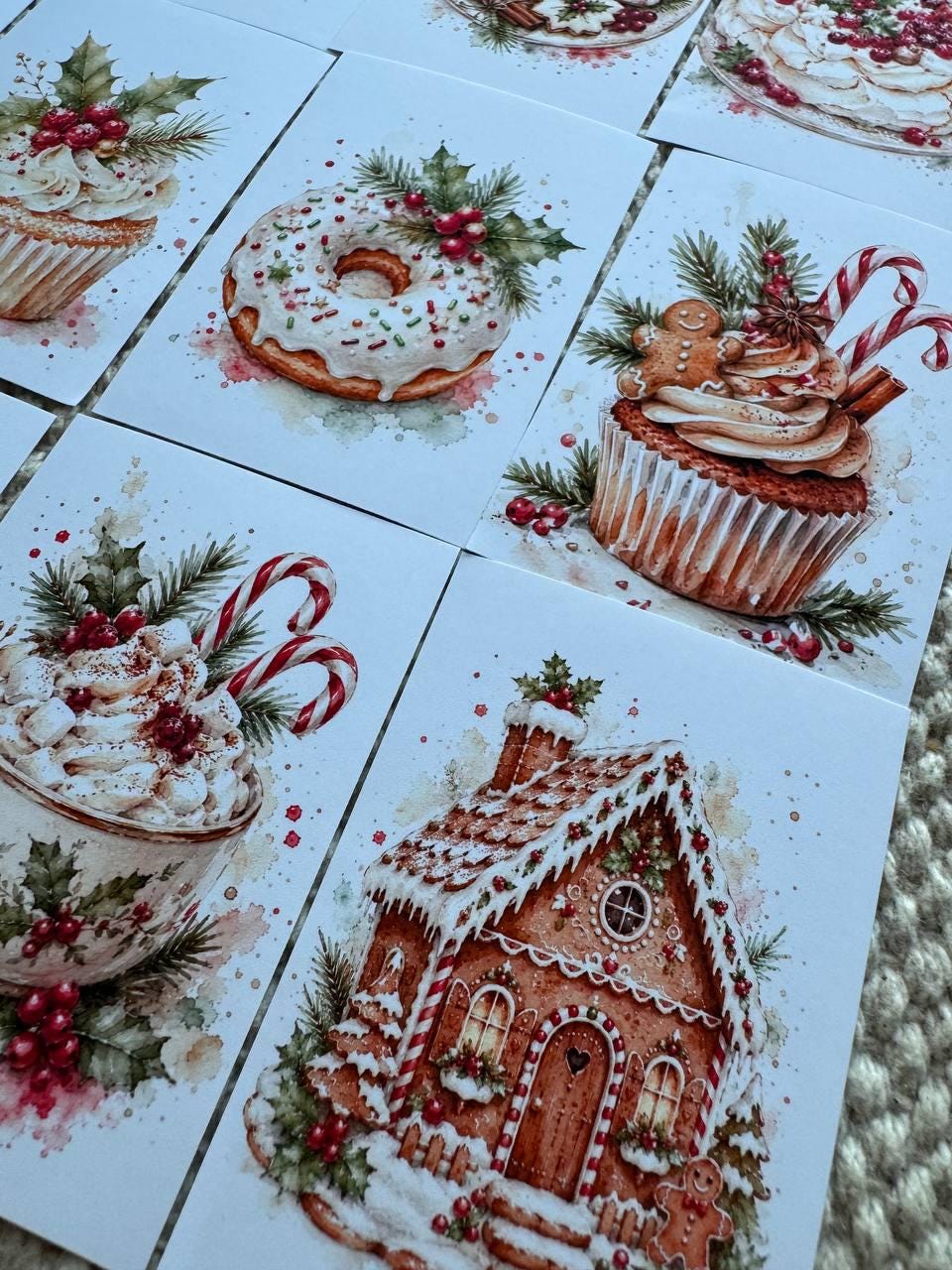 16 Christmas Dessert Stickers, Watercolor Holiday Baking Stickers, Gingerbread Scrapbook Stickers, Cozy Journal Stickers UK