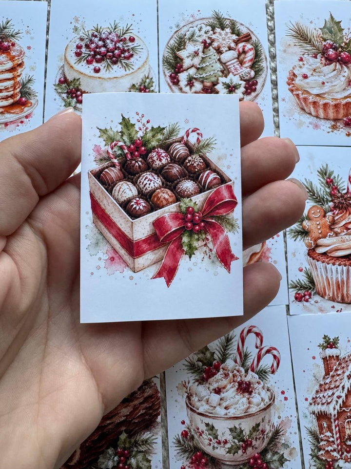 16 Christmas Dessert Stickers, Watercolor Holiday Baking Stickers, Gingerbread Scrapbook Stickers, Cozy Journal Stickers UK