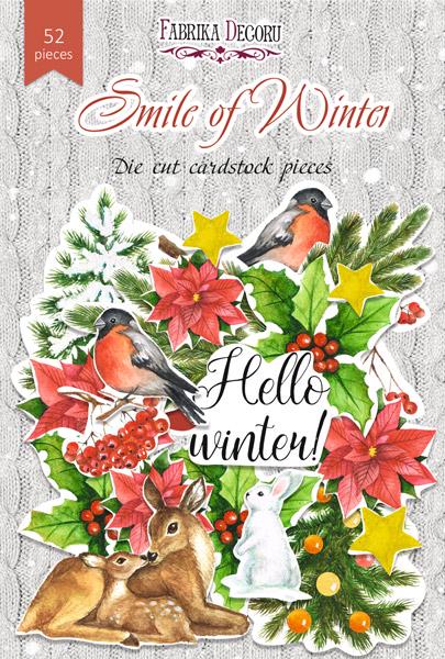 Winter Die Cuts 52 pcs, Christmas Cardstock Ephemera, Winter Animals & Birds, Scrapbooking Supplies, NOT Stickers, No Adhesive