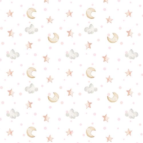 Boho Baby Girl Scrapbook Paper 8x8, Pink Nursery Paper, Baby Album, 10 Double Sided Sheets, Junk Journal & Card Making Supplies