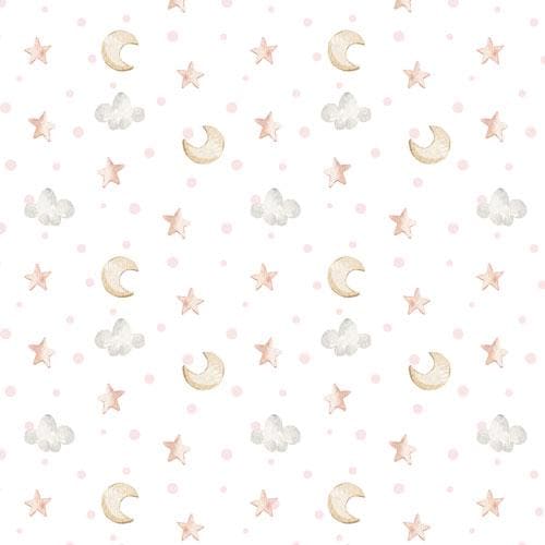 Boho Baby Girl Scrapbook Paper 8x8, Pink Nursery Paper, Baby Album, 10 Double Sided Sheets, Junk Journal & Card Making Supplies