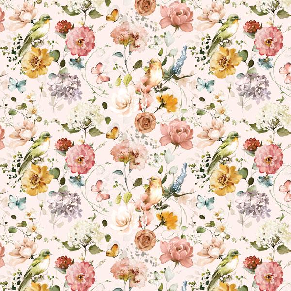 Miracle Flowers Scrapbook Paper 8x8, Floral Botanical Paper, 10 Double Sided Sheets, Junk Journal, Card Making & Craft Supplies