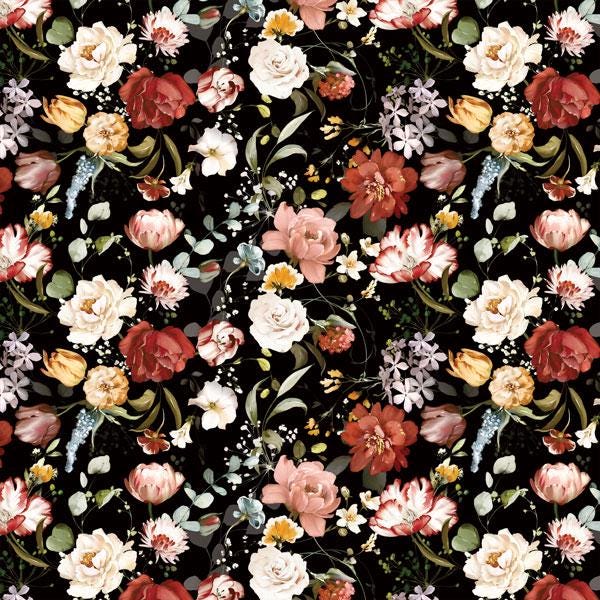 Miracle Flowers Scrapbook Paper 8x8, Floral Botanical Paper, 10 Double Sided Sheets, Junk Journal, Card Making & Craft Supplies
