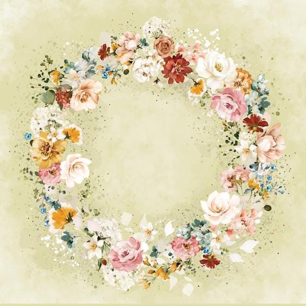 Where Beauty Lives Scrapbook Paper 8x8, Double Sided Floral Paper, Romantic Junk Journal & Card Making Supplies