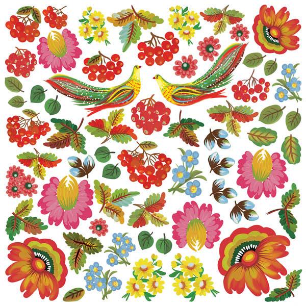 Inspired by Ukraine Scrapbook Paper 8x8, Ukrainian Folk Floral Paper, 10 Double Sided Sheets, Junk Journal & Card Making Supplies