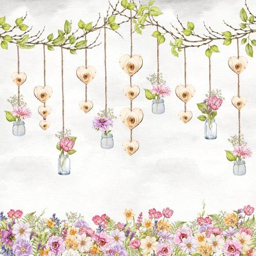 Spring Inspiration Scrapbook Paper 8x8, Floral Botanical Paper, 10 Double Sided Sheets, Junk Journal & Card Making Supplies