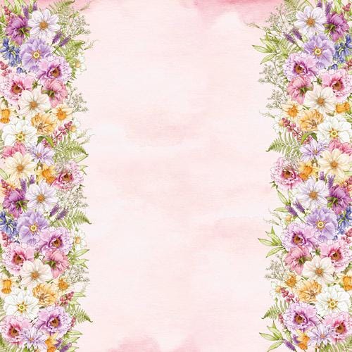 Spring Inspiration Scrapbook Paper 8x8, Floral Botanical Paper, 10 Double Sided Sheets, Junk Journal & Card Making Supplies