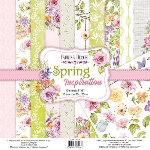Spring Inspiration Scrapbook Paper 8x8, Floral Botanical Paper, 10 Double Sided Sheets, Junk Journal & Card Making Supplies