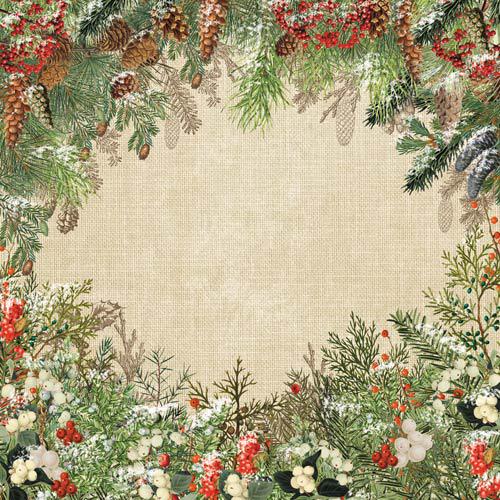 Winter Botanical Diary Scrapbook Paper 8x8, Double Sided Christmas Paper, Junk Journal Card Making Craft Supplies