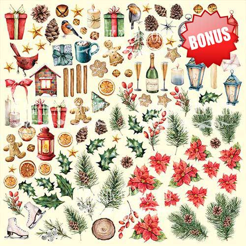 Our Warm Christmas Scrapbook Paper 8x8, Double Sided Christmas Paper, Junk Journal Card Making Craft Supplies