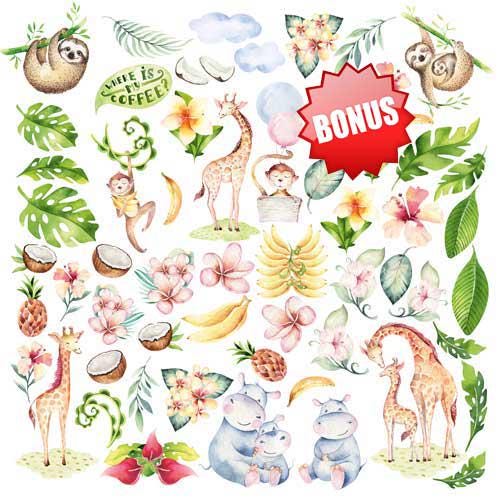 Winter Botanical Scrapbook Paper 8x8, Christmas Botanical Paper, 10 Double Sided Sheets, Junk Journal Card Making Supplies