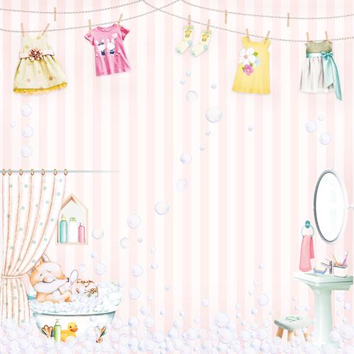 Funny Fox Girl Scrapbook Paper 8x8, 10 Double Sided Sheets, Cute Fox Paper, Baby Girl Album, Junk Journal, Card Making