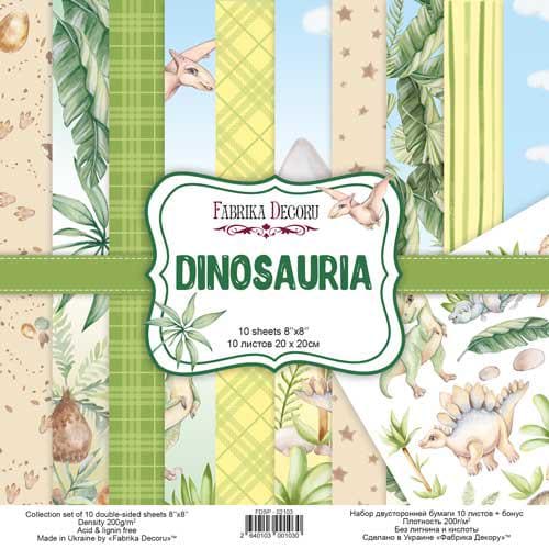 Dinosaur Scrapbook Paper 8x8, 10 Double Sided Sheets, Kids Dinosaur Paper, Baby Album, Junk Journal, Card Making Crafts