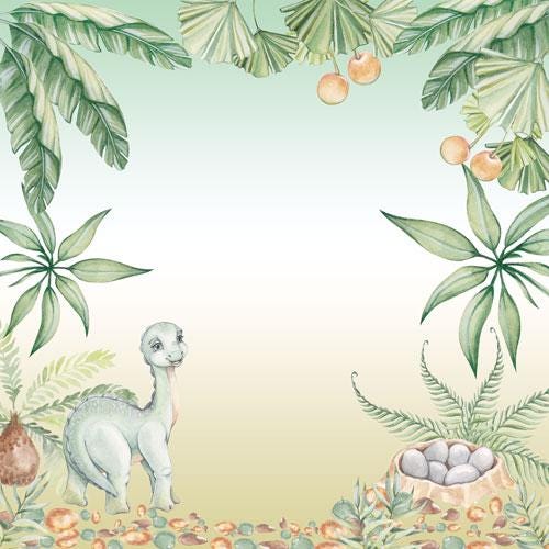Dinosaur Scrapbook Paper 8x8, 10 Double Sided Sheets, Kids Dinosaur Paper, Baby Album, Junk Journal, Card Making Crafts