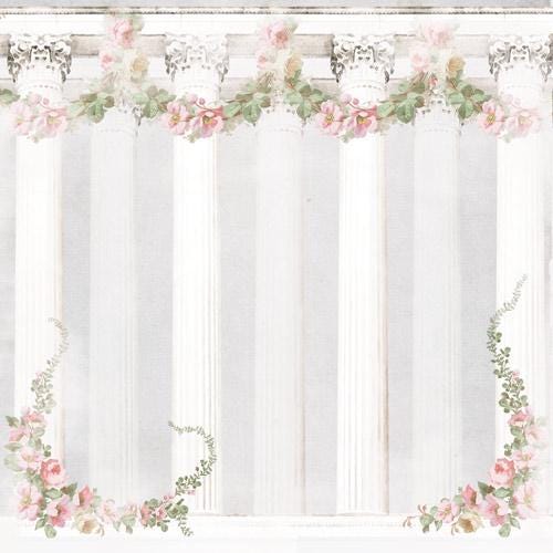 Nostalgia Scrapbook Paper 8x8, Double Sided Vintage Floral Paper, Shabby Chic Junk Journal Craft Supplies