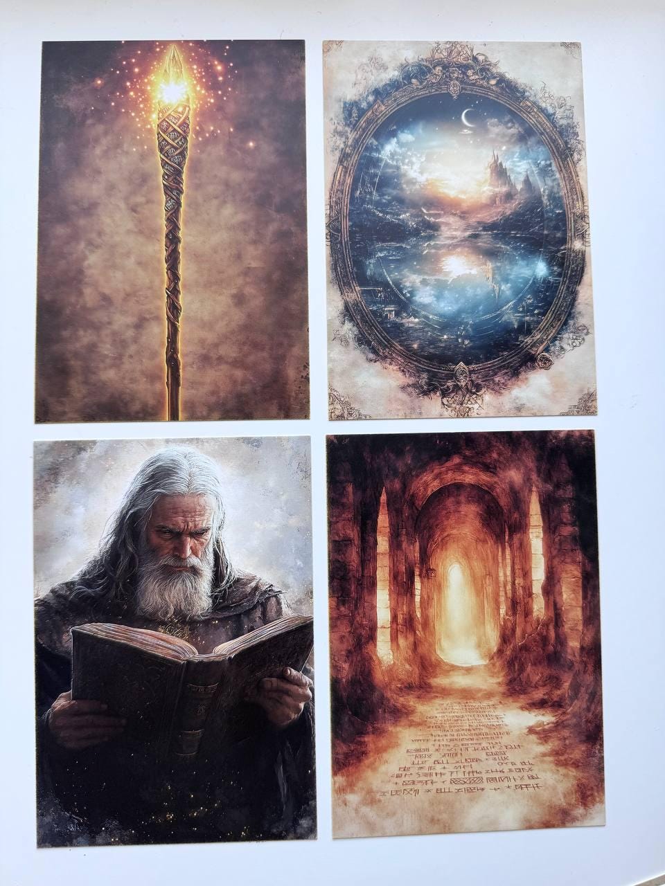 Set of 20 Fantasy Wizard Postcards 14.5 x 10 cm, Magic Witch Cards, Dark Academia Ephemera, Junk Journal Scrapbooking Supplies