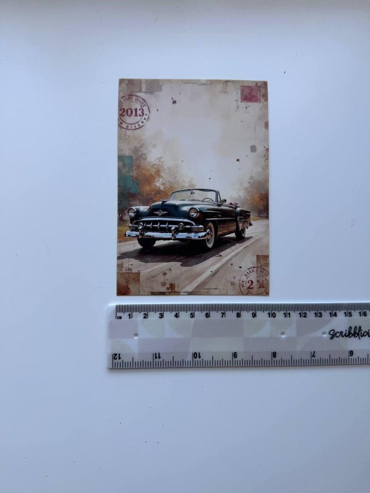 Set of 20 Vintage Car Postcards 14.5 x 10 cm, Retro Classic Cars, Junk Journal Ephemera, Scrapbooking Cards, Automobile Gift