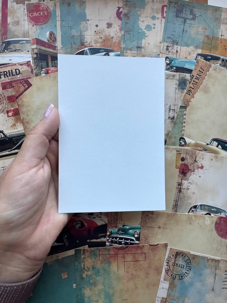 Set of 20 Vintage Car Postcards 14.5 x 10 cm, Retro Classic Cars, Junk Journal Ephemera, Scrapbooking Cards, Automobile Gift
