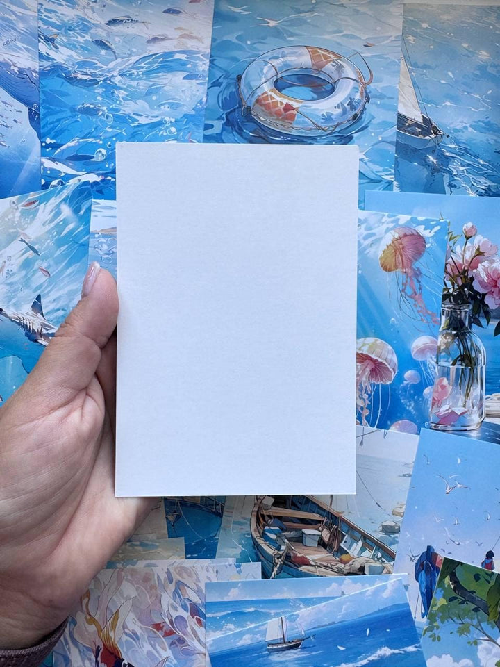Set of 20 Ocean Postcards 14.5 x 10 cm, Sea Turtle Shark Jellyfish Cards, Nautical Ephemera, Junk Journal Scrapbooking Supplies