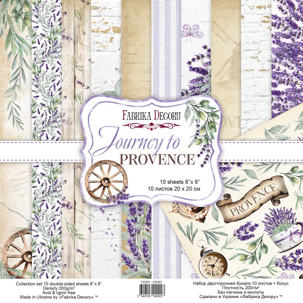 Journey to Provence Scrapbook Paper 8x8, Lavender Double Sided Paper, Junk Journal Card Making Craft Supplies