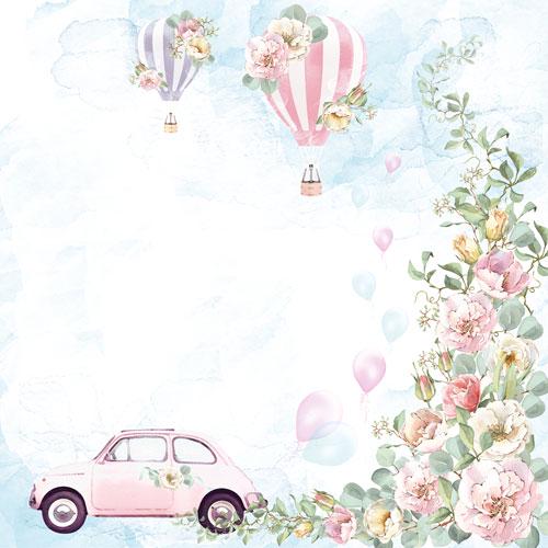 Walking on Clouds Scrapbook Paper 8x8 Inch, 10 Double Sided Sheets, Floral Craft Paper, Junk Journal and Card Making Supplies