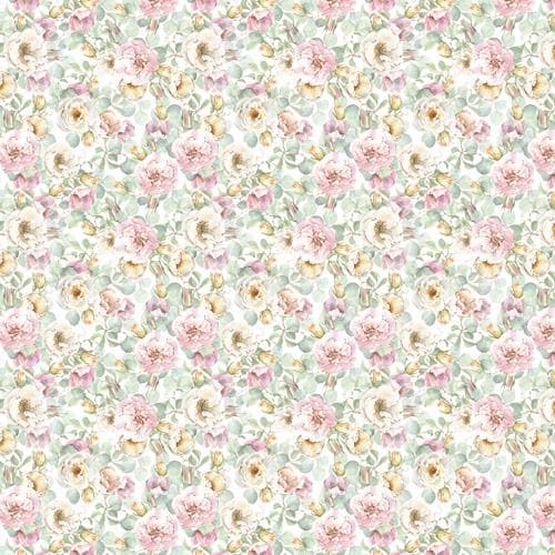 Walking on Clouds Scrapbook Paper 8x8 Inch, 10 Double Sided Sheets, Floral Craft Paper, Junk Journal and Card Making Supplies
