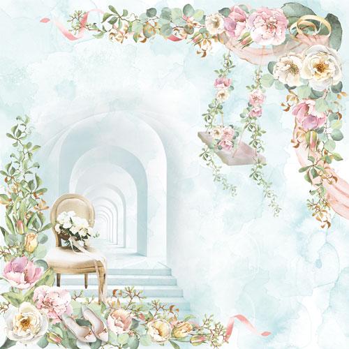 Walking on Clouds Scrapbook Paper 8x8 Inch, 10 Double Sided Sheets, Floral Craft Paper, Junk Journal and Card Making Supplies
