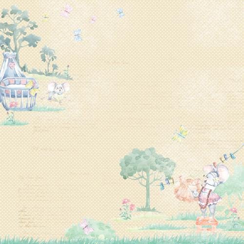 My Little Mousy Girl Scrapbook Paper 8x8 Inch, 10 Double Sided Sheets, Baby Girl Paper, Card Making, Junk Journal Supplies