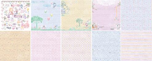 My Little Mousy Girl Scrapbook Paper 8x8 Inch, 10 Double Sided Sheets, Baby Girl Paper, Card Making, Junk Journal Supplies