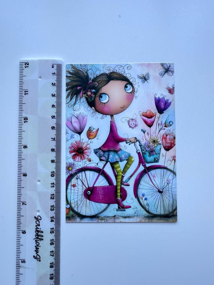 Set of 20 Whimsical Girl Postcards, Cute Floral Art Card Set, Junk Journal Ephemera, Scrapbooking Cards, Collage Paper Pack, Gift