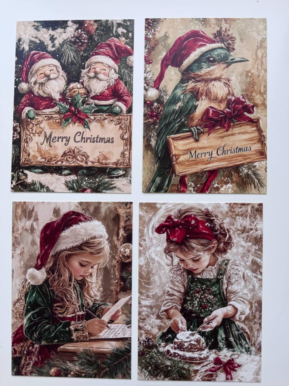 Set of 20 Vintage Christmas Journal Cards, Festive Ephemera, Santa & Reindeer Cards, Junk Journal Supplies, Scrapbooking, Winter Crafts