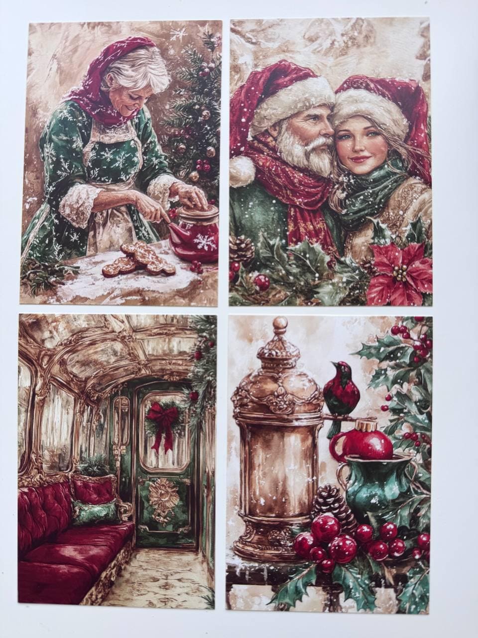 Set of 20 Vintage Christmas Journal Cards, Festive Ephemera, Santa & Reindeer Cards, Junk Journal Supplies, Scrapbooking, Winter Crafts