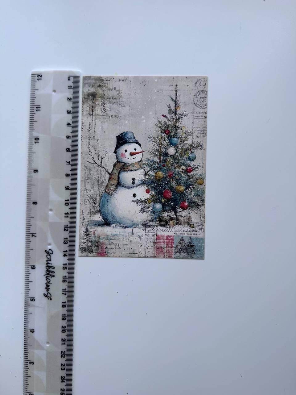Set of 20 Winter Christmas Journal Cards, Whimsical Ephemera, Snowman & Angel Cards, Junk Journal Supplies, Scrapbooking, Winter Crafts