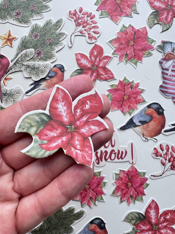 53 Christmas Die Cuts, Fabrika Decoru Cardstock Ephemera, Winter Scrapbooking, Junk Journal Supplies, NOT Stickers, No Adhesive