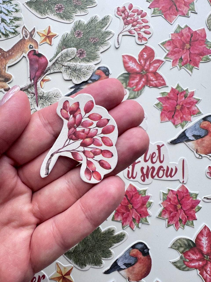 53 Christmas Die Cuts, Fabrika Decoru Cardstock Ephemera, Winter Scrapbooking, Junk Journal Supplies, NOT Stickers, No Adhesive