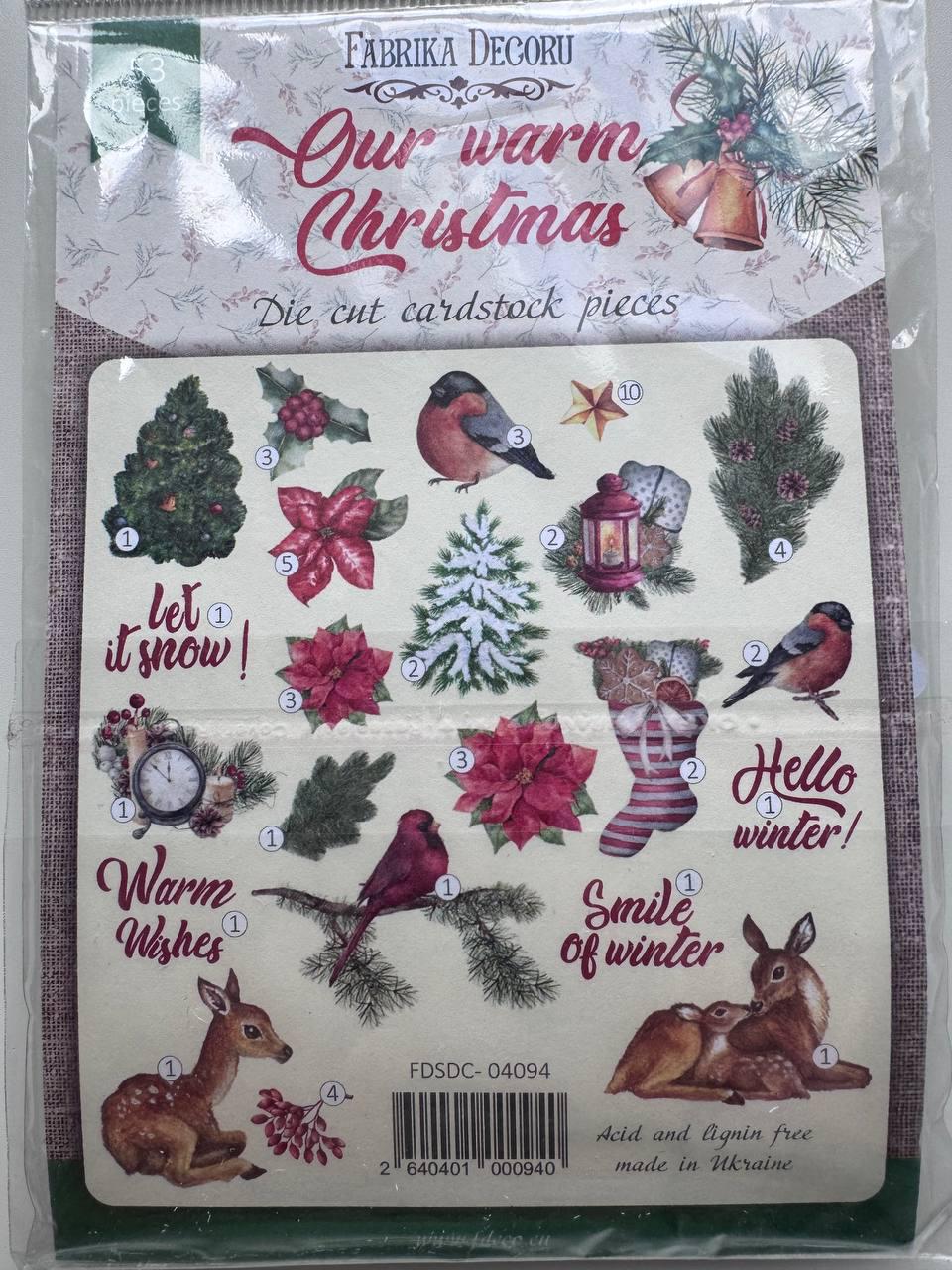 53 Christmas Die Cuts, Fabrika Decoru Cardstock Ephemera, Winter Scrapbooking, Junk Journal Supplies, NOT Stickers, No Adhesive