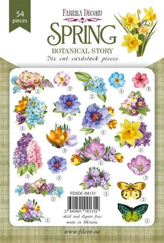 54 Spring Botanical Die Cuts, Floral & Butterfly Cardstock Ephemera, NOT Stickers, No Adhesive, Junk Journal Scrapbook Supplies