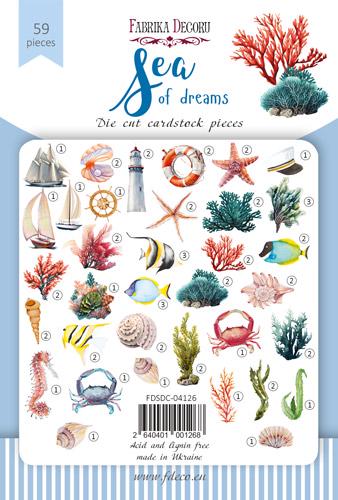 59 Sea of Dreams Die Cuts, Nautical Ocean & Seaside Ephemera, Cardstock Pieces, NOT Stickers, No Adhesive, Scrapbook Supplies