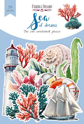 59 Sea of Dreams Die Cuts, Nautical Ocean & Seaside Ephemera, Cardstock Pieces, NOT Stickers, No Adhesive, Scrapbook Supplies