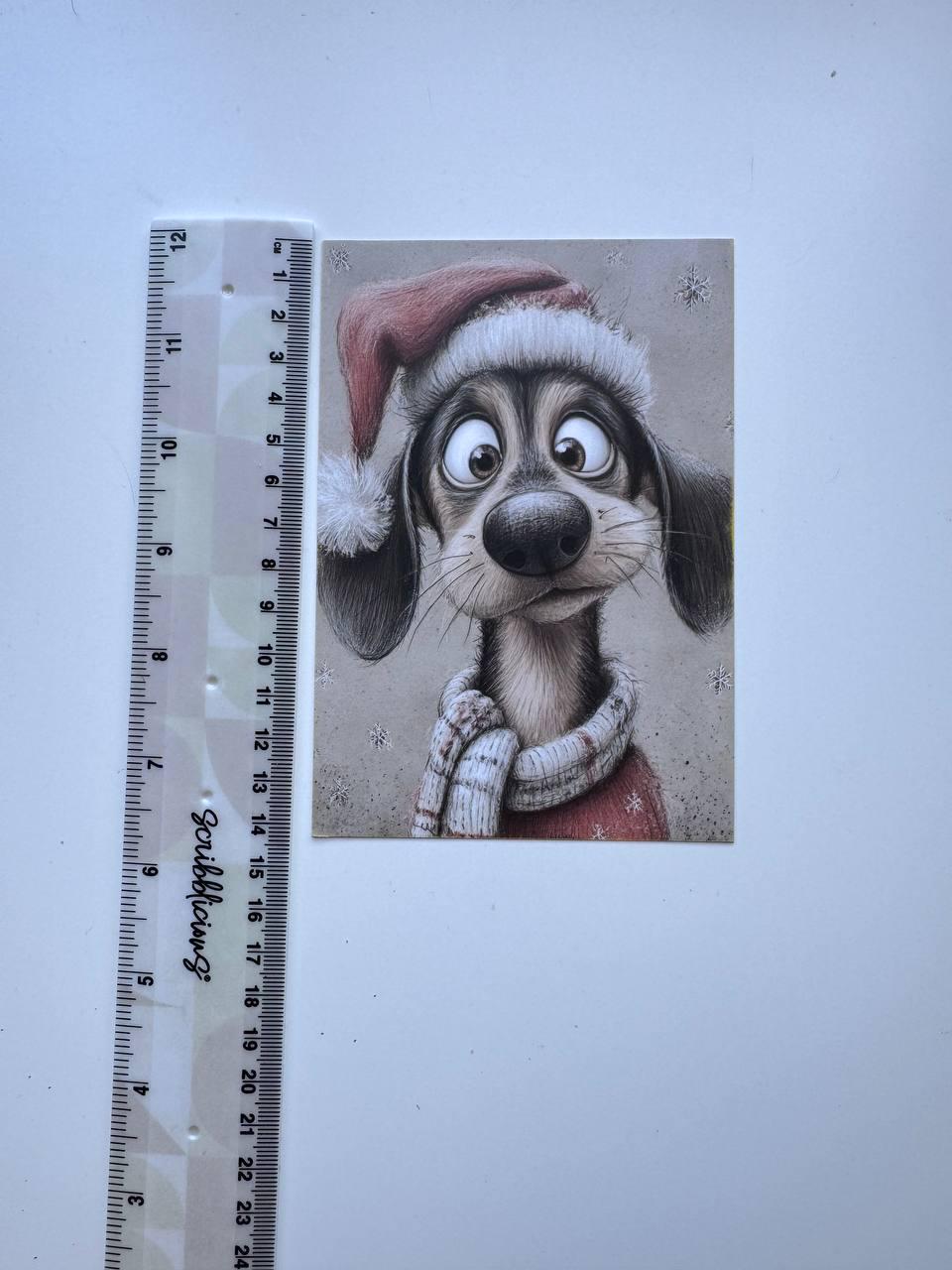 Set of 20 Christmas Dog Postcards, Cute Winter Puppy Cards, 10 x 14.5 cm, 20 Different Designs, Single-Sided Craft Cards