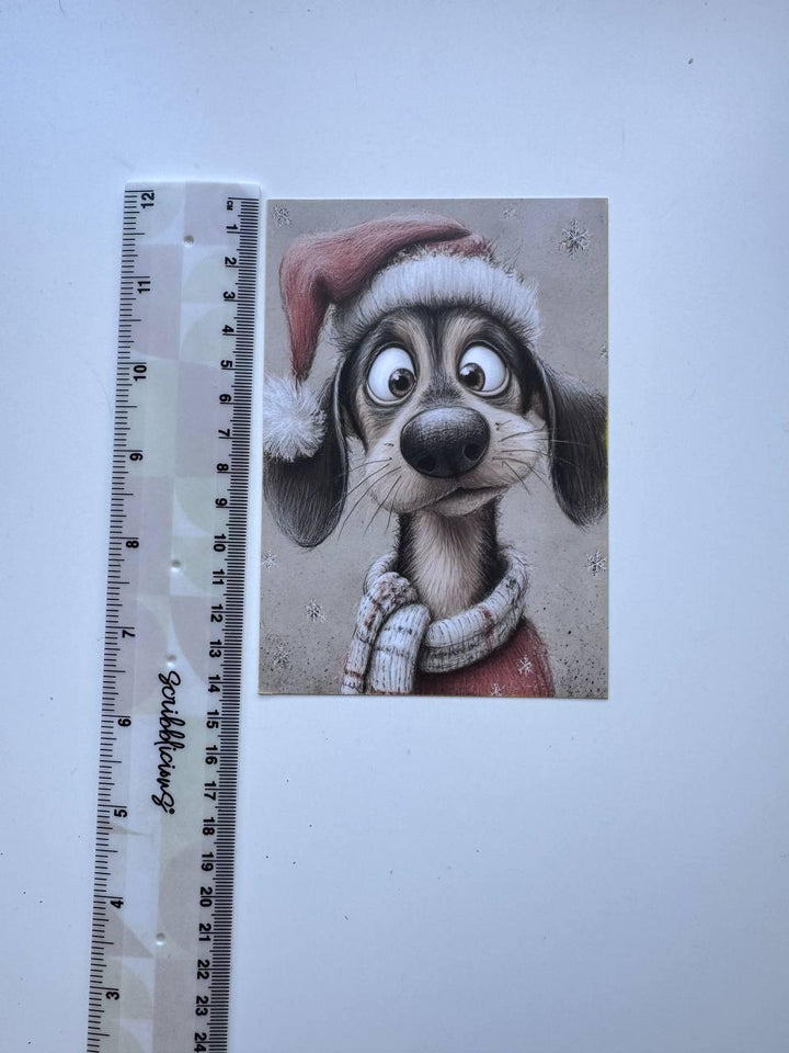 Set of 20 Christmas Dog Postcards, Cute Winter Puppy Cards, 10 x 14.5 cm, 20 Different Designs, Single-Sided Craft Cards