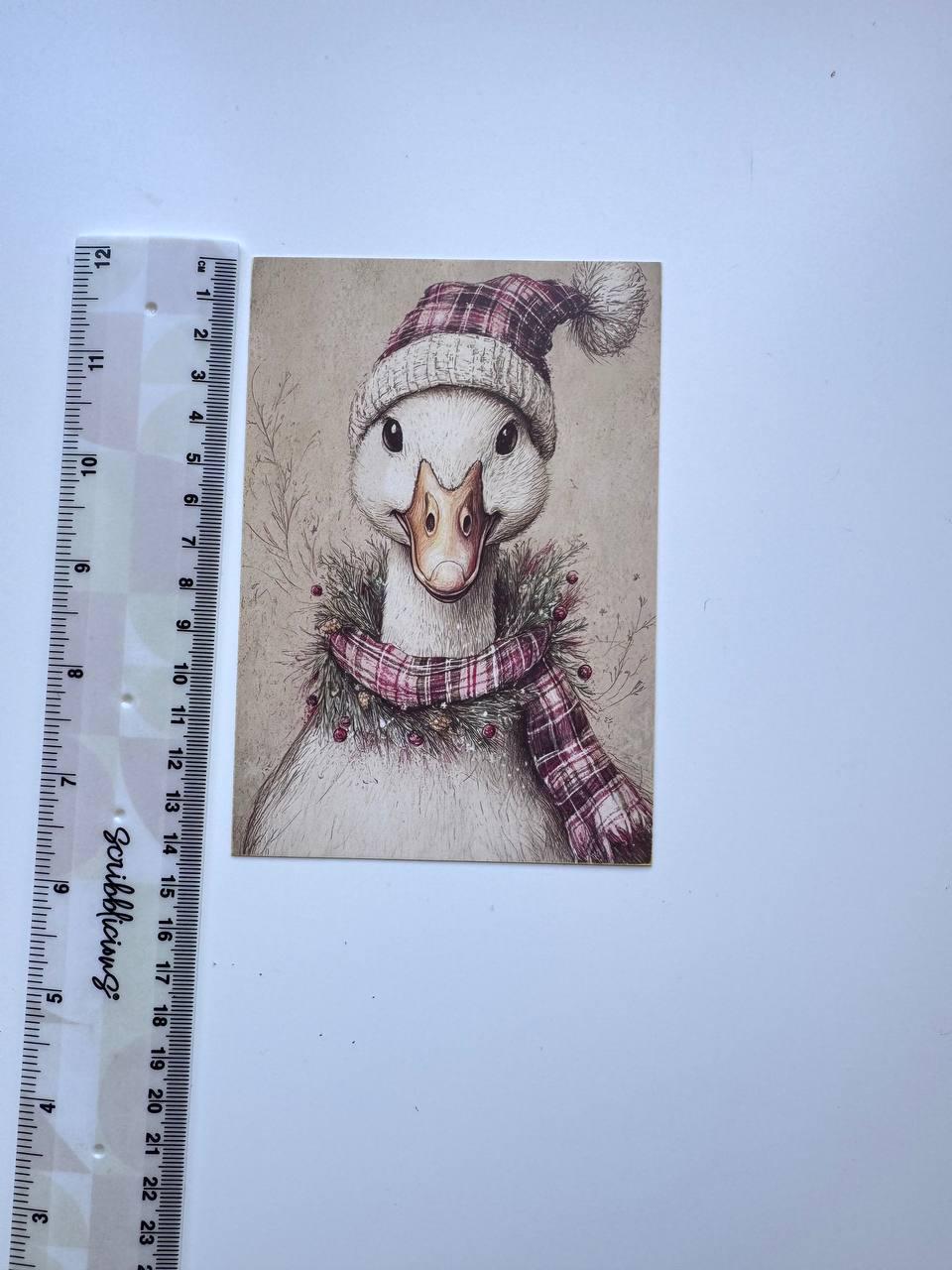 Set of 20 Christmas Woodland Animal Postcards, Winter Wildlife Cards, 10 x 14.5 cm, 20 Different Designs, Single-Sided Cards