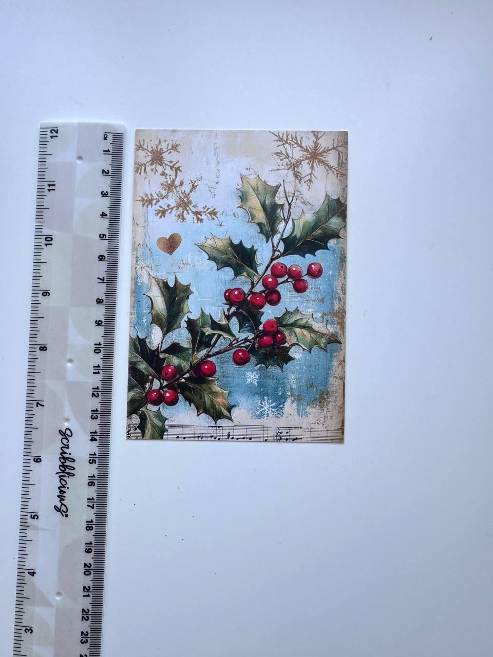 Set of 20 Vintage Christmas Postcards, Santa & Winter Cards, Christmas Music Designs, 10 x 14.5 cm, 20 Different Single-Sided Cards