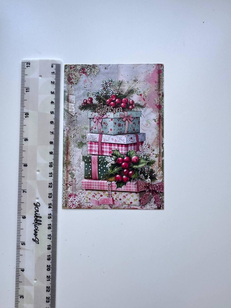 Set of 20 Christmas Postcards, Santa Claus & Festive Art Cards, 10 x 14.5 cm, 20 Different Designs, Single-Sided, Junk Journal