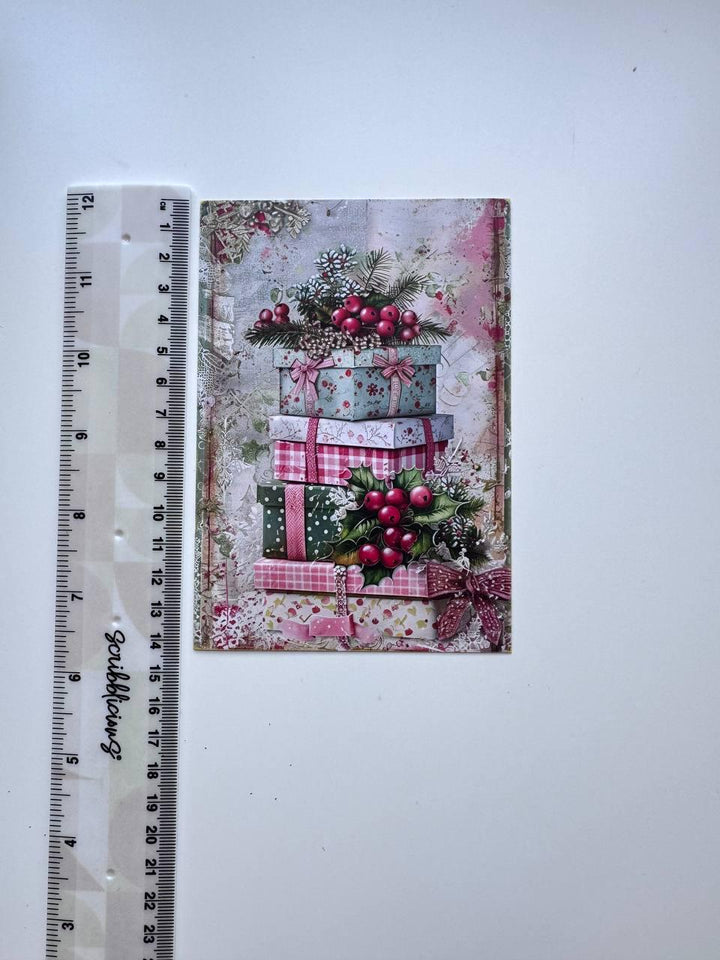 Set of 20 Christmas Postcards, Santa Claus & Festive Art Cards, 10 x 14.5 cm, 20 Different Designs, Single-Sided, Junk Journal