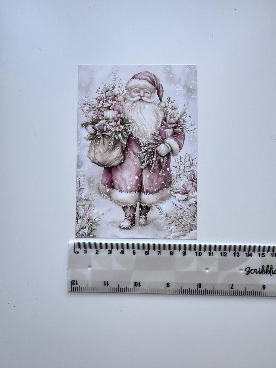 Set of 20 Pink Christmas Postcards, Winter Wonderland & Snowman Cards, 10 x 14.5 cm, 20 Different Designs, Single-Sided