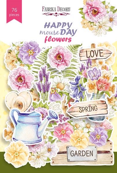 76 Floral Die Cuts, Spring Flowers Cardstock Ephemera, Garden Scrapbooking Pieces, Junk Journal Supplies, NOT Stickers, No Adhesive